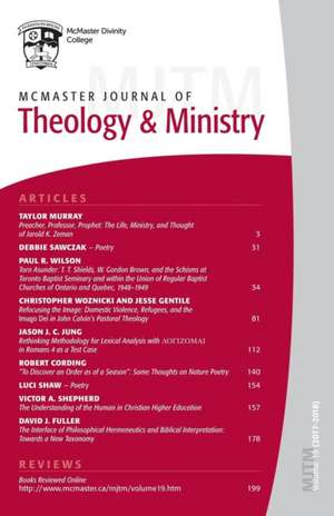 McMaster Journal of Theology and Ministry de David J. Fuller