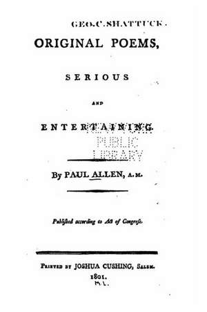 Original Poems, Serious and Entertaining de Paul Allen