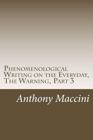 Phenomenological Writing on the Everyday, the Warning de MR Anthony Maccini