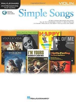 Simple Songs - Instrumental Play-Along for Violin (Book/Online Audio)