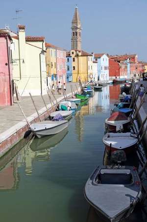 A Canal Lined with Colorful Buildings and Boats in Burano Venice Lagoon Italy Journal de Cs Creations