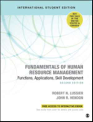 Fundamentals of Human Resource Management - International Student Edition: Functions, Applications, Skill Development de Robert N. Lussier