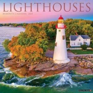 Lighthouses 2025 12 X 12 Wall Calendar de Willow Creek Press