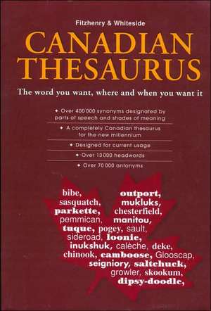 Fitzhenry and Whiteside Canadian Thesaurus de J. K. Chambers