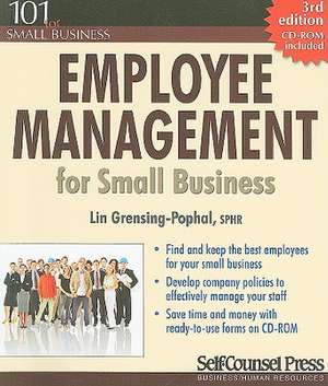 Employee Management for Small Business [With CDROM] de Lin Grensing-Pophal