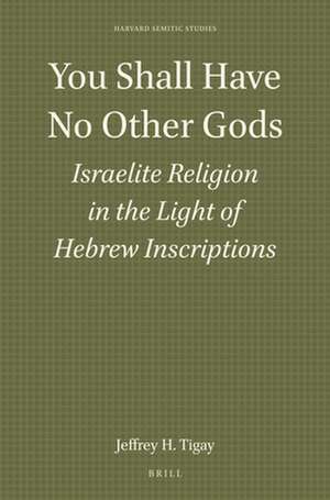 You Shall Have No Other Gods: Israelite Religion in the Light of Hebrew Inscriptions de Jeffrey H Tigay