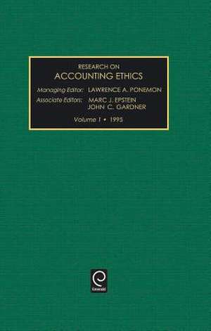 Research on Accounting Ethics, Volume 1 de Lawrence A. Ponemon