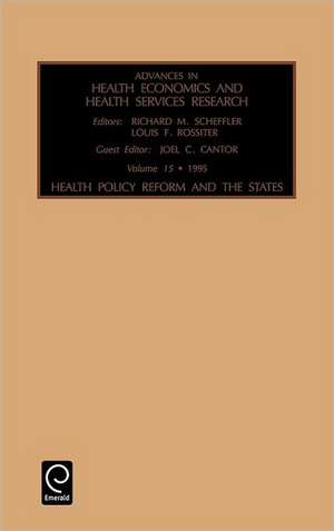 Health Policy Reform and the States de Richard M. Scheffler