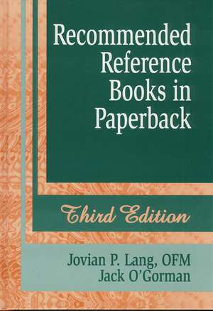 Recommended Reference Books in Paperback de Jovian P. Lang OFM