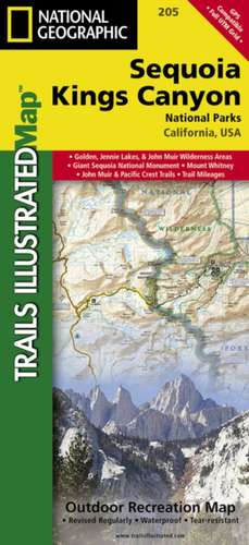 Sequoia/Kings Canyon National Park: Trails Illustrated National Parks de National Geographic Maps