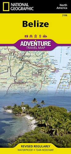 Belize: Travel Maps International Adventure Map de National Geographic Maps