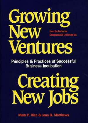 Growing New Ventures, Creating New Jobs: Principles and Practices of Successful Business Incubation de Jana Matthews