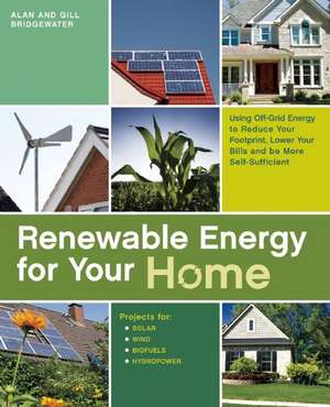 Renewable Energy For Your Home: Using Off-Grid Energy to Reduce Your Footprint, Lower Your Bills and be More Self-Sufficient de Alan Bridgewater