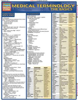 Medical Terminology: Laminate Reference Chart de Corinne B. Linton