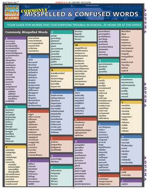 Commonly Misspelled & Confused Words Laminate Reference Chart: Your Guide for Words That Give Everyone Trouble; In School, at Home or at the Office de Steven Berner