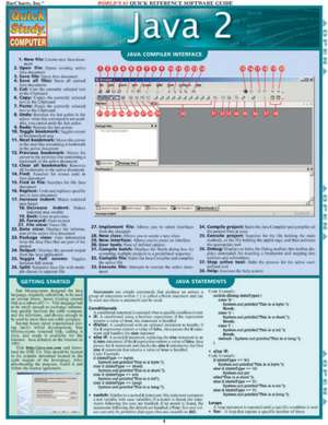 Java 2 Laminate Reference Chart de BarCharts Inc