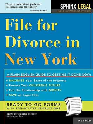 File for Divorce in New York de Brette McWhorter Sember