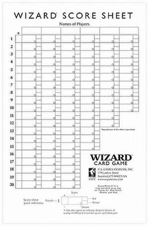 Oversized Wizard Scorepads de Inc. U. S. Games Systems