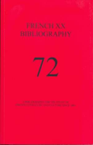 FRENCH XX BIBLIOGRAPHY ISSUE 72 de BELANGER