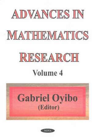 Advances in Mathematics Research: Volume 4 de Gabriel Oyibo