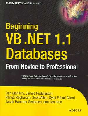 Beginning VB .NET 1.1 Databases: From Novice to Professional de Dan Maharry