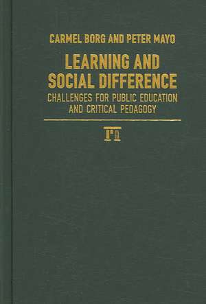 Learning and Social Difference de Peter Mayo