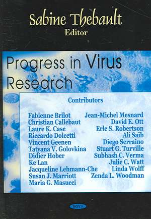 Progress in Virus Research de Sabine Thebault