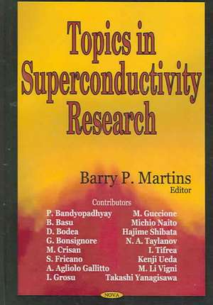 Topics in Superconductivity Research de Barry P. Martins