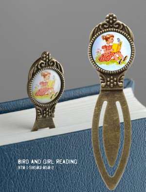 Book Lover's Bookmark - Bird and Girl Reading