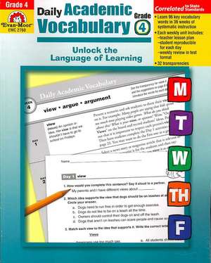 Daily Academic Vocabulary Grade 4 [With Transparencies] de Marilyn Evans