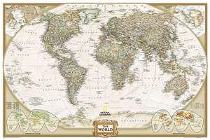 World Executive, Poster Size, tubed: Wall Maps World de National Geographic Maps