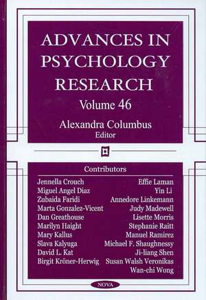 Advances in Psychology Research de Alexandra M. Columbus