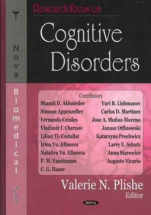 Research Focus on Cognitive Disorders de Valerie N. Plishe