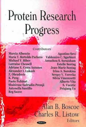 Protein Research Progress de Alan B. Boscoe