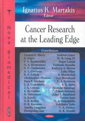 Cancer Research at the Leading Edge de Ignatius K. Martakis