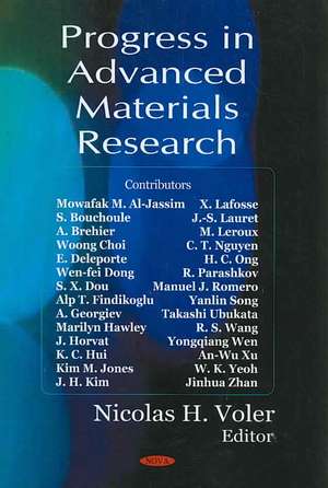 Progress in Advanced Materials Research de Nicolas H. Voler