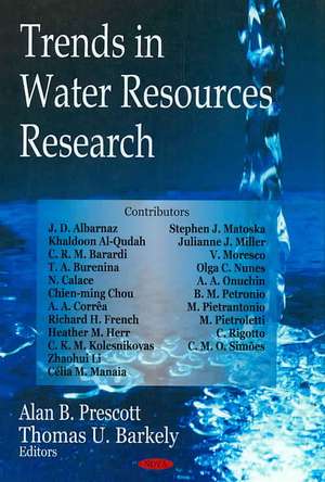 Trends in Water Resources Research de Alan B. Prescott