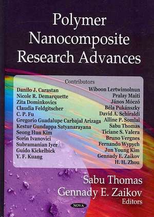 Polymer Nanocomposite Research Advances de Sabu Thomas