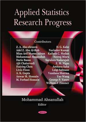 Applied Statistics Research Progress de Mohammad Ahsanullah