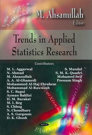 Trends in Applied Statistics Research de M. Ahsanullah