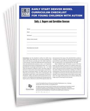 Early Start Denver Model Curriculum Checklist for Young Children with Autism, Set of 15 Checklists, Each a 16-Page Two-Color Booklet de Sally J. Rogers