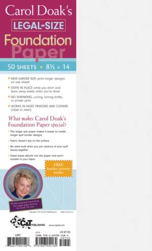 Carol Doak's Legal-Size Foundation Paper de Carol Doak