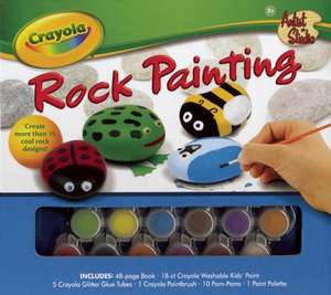 Crayola Rock Painting [With 5 Glitter Glue Tubes, 10 POM-Poms, 1 Paint Palette and Paint Brush and 18-Count Washable Kids de Andrea Labat