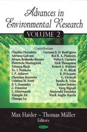 Advances in Environmental Research de Max Haider