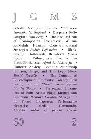 Journal of Cinema and Media Studies, vol. 60, no. 2 de Society for Cinema and Media Studies