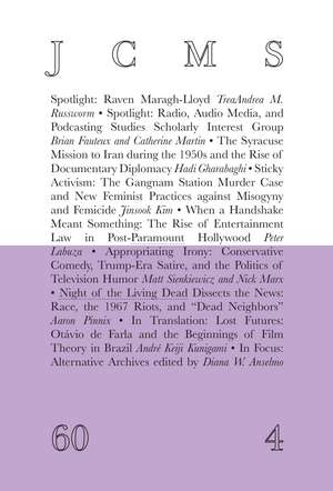 Journal of Cinema and Media Studies, vol. 60, no. 4 de Society for Cinema and Media Studies