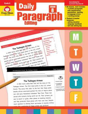 Daily Paragraph Editing, Grade 8 de Evan-Moor Educational Publishers