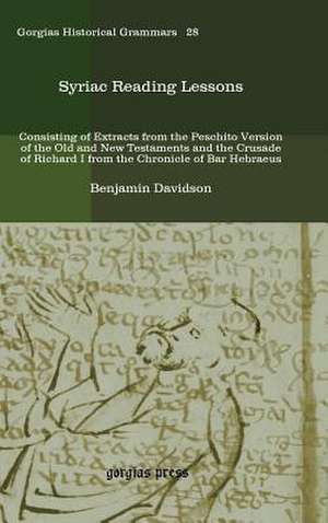 Syriac Reading Lessons de Benjamin Davidson