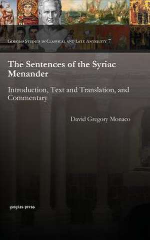 The Sentences of the Syriac Menander de David Monaco