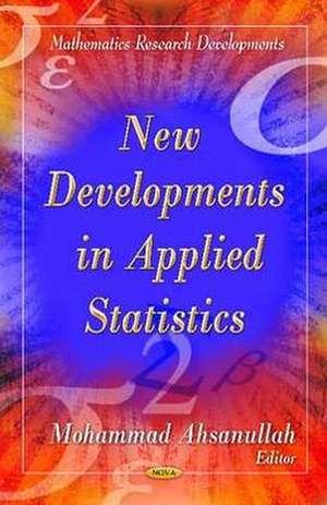 New Developments in Applied Statistics de Mohammad Ahsanullah